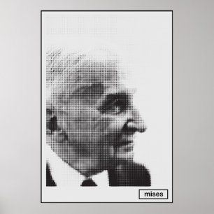 Ludwig von Mises Halftone Print Poster