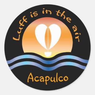 Luffers Sunset_Luff ist in der Luft Acapulco Runder Aufkleber