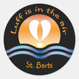 Luffers Sunset_Luff ist in der Luft St. Barts Runder Aufkleber