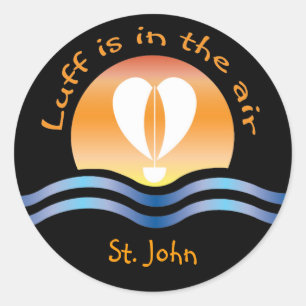 Luffers Sunset_Luff ist in der Luft St. John Runder Aufkleber