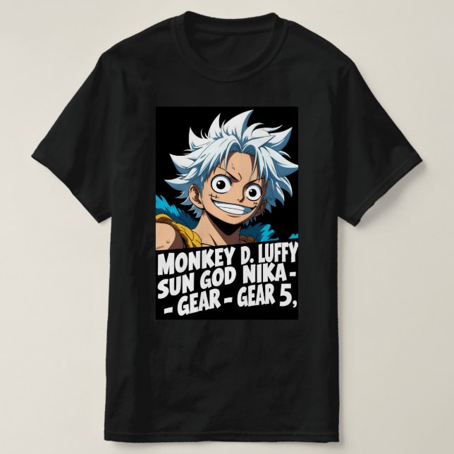 Luffy Anime Typography Fan Art" T-Shirt (Design vorne)