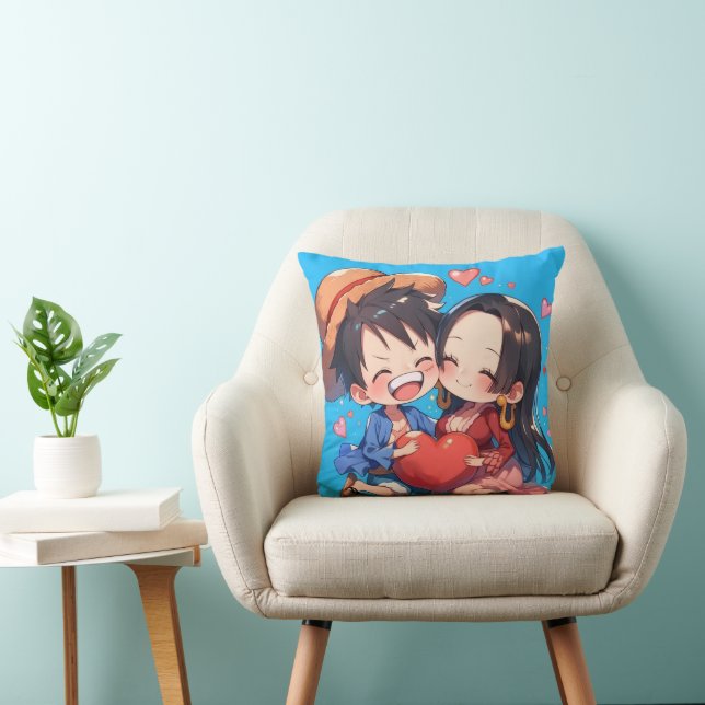 Luffy & Boa Hancock Anime Throw Pillow Kissen (Stuhl )