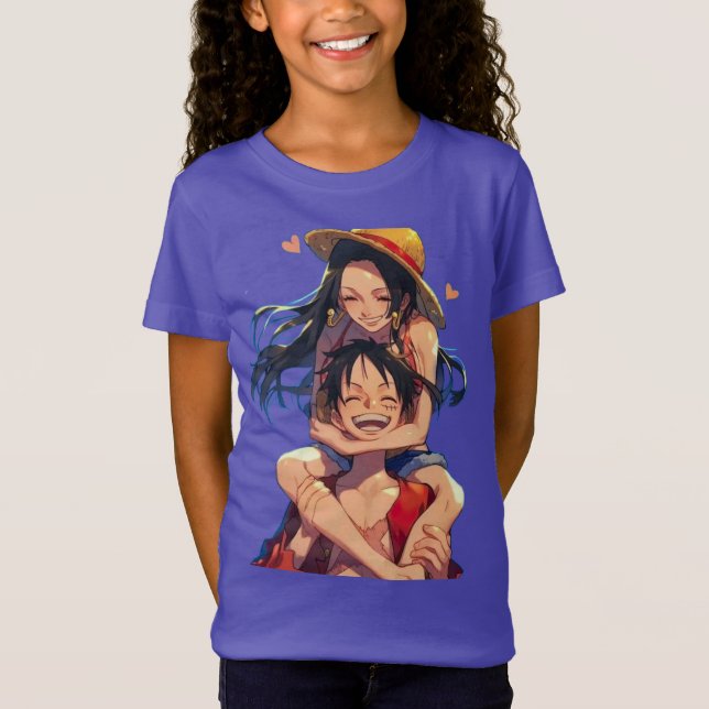Luffy & Boa Hancock Girls’ T-Shirt (Vorderseite)
