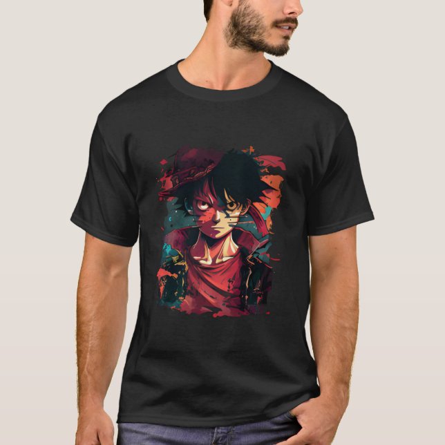 Luffy Illustration - Anime Style Artwork T - Shirt (Vorderseite)