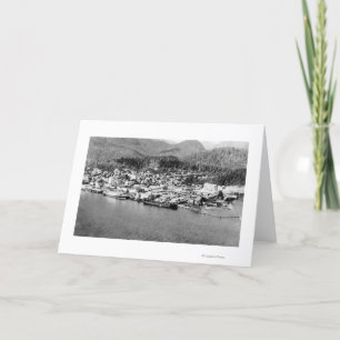 Luft-Ansicht von Ketchikan, Alaska-Fotografie Karte