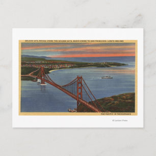 Luft aus Golden Gate Bridge & Bay Area Postkarte