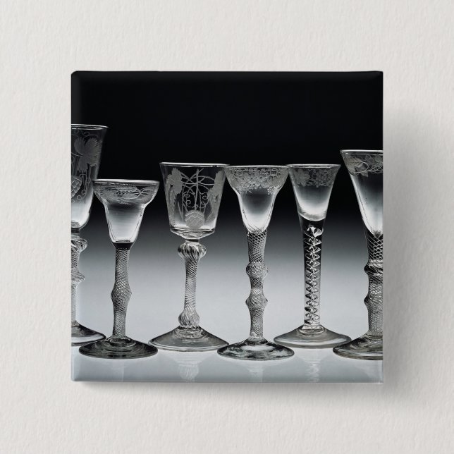 Luft-Drehung Gläser, 1750-60 Button (Vorderseite)