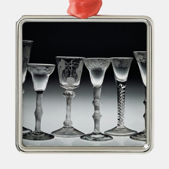 Luft-Drehung Gläser, 1750-60 Ornament Aus Metall (Vorne)