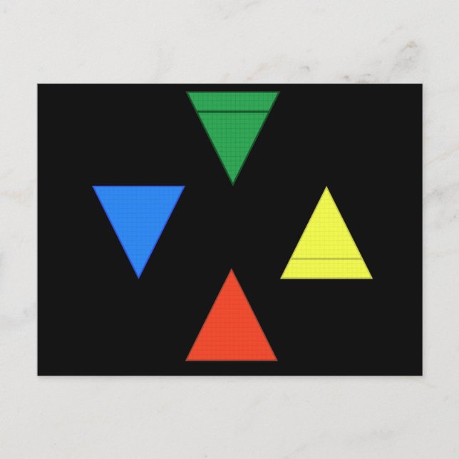 Luft-Feuer-Wasser-Erde Postkarte (Vorderseite)