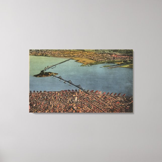 Luft, San Francisco-Oakland Bay Bridge Leinwanddruck (Vorderseite)