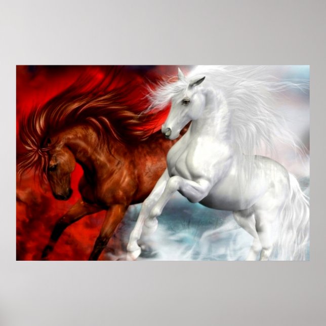 Luft- und Feuerpferde Poster (Vorne)