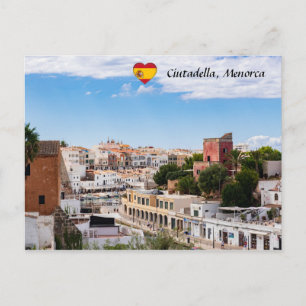 Luftansicht auf den Hafen und die Stadt Ciutadella Postkarte