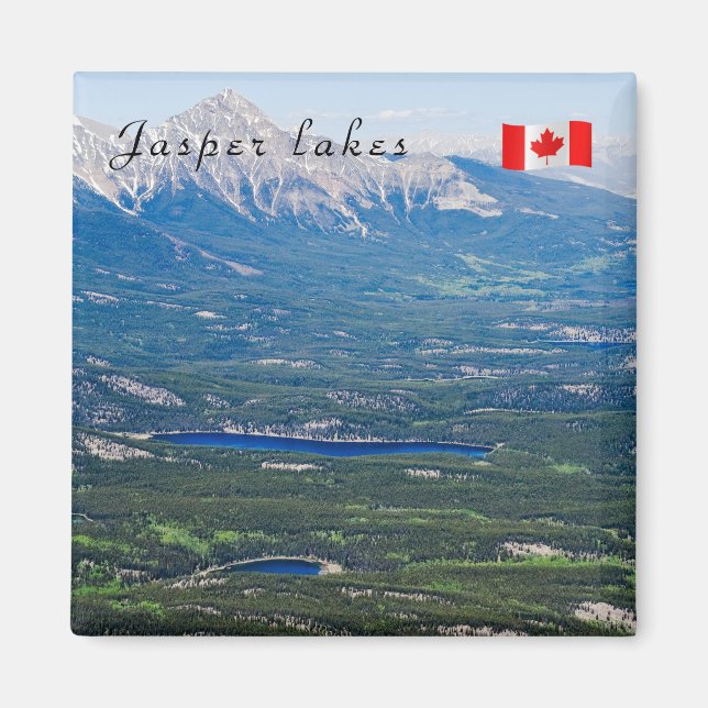 Luftansicht der Jasper-Seen - Kanada Magnet (Vorne)