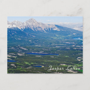 Luftansicht der Jasper-Seen - Kanada Postkarte