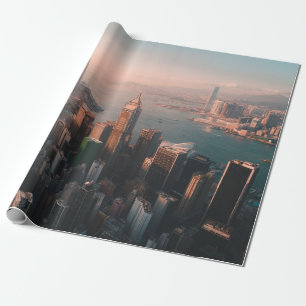 LUFTANSICHT DER STADT GESCHENKPAPIER