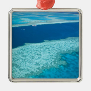 Luftansicht des Great Barrier Reef von der Silbernes Ornament