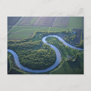 Luftansicht des Red River of the North Postkarte
