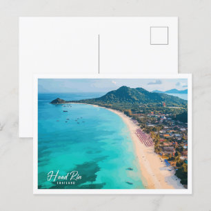 Luftansicht Haad Rin Thailand Illustration Postkarte