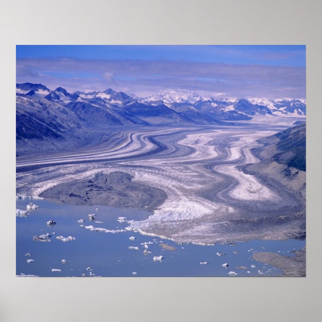 Luftansicht Lowell Glacier, Kluane National Poster (Vorne)