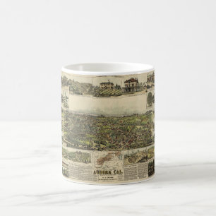 Luftansicht von Auburn, Kalifornien (1887) Tasse