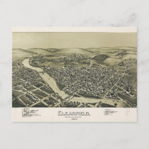 Luftansicht von Clearfield, Pennsylvania (1895) Postkarte