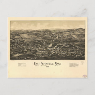 Luftansicht von East Pepperell Massachusetts (1886 Postkarte