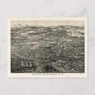 Luftansicht von Kingston, New York (1875) Postkarte