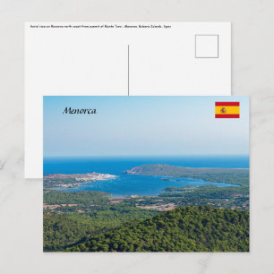 Luftansicht von Menorca vom Gipfel des Monte Toro Postkarte