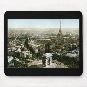 Luftansicht von Paris, Frankreich Vintage Mousepad