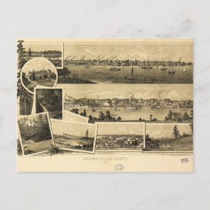 Luftansicht von Victoria, British Columbia (1884) Postkarte