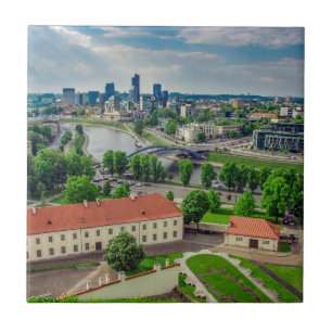 Luftansicht von Vilnius, Litauen Fliese
