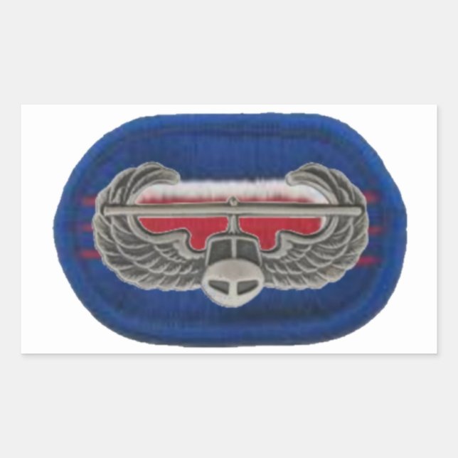 LUFTASSAULT-ABZEICHEN AUF 3/187 INFANTRY OVAL STIC RECHTECKIGER AUFKLEBER (Vorderseite)