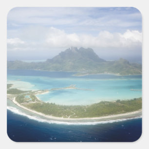 Luftaufnahme aus dem kleinen Flugzeug Bora Quadratischer Aufkleber