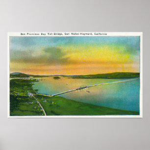 Luftaufnahme der Bay Bridge nach Hayward, CA Poster