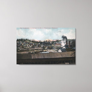 Luftaufnahme der Bergbau-Welle u. der Stadt Leinwanddruck