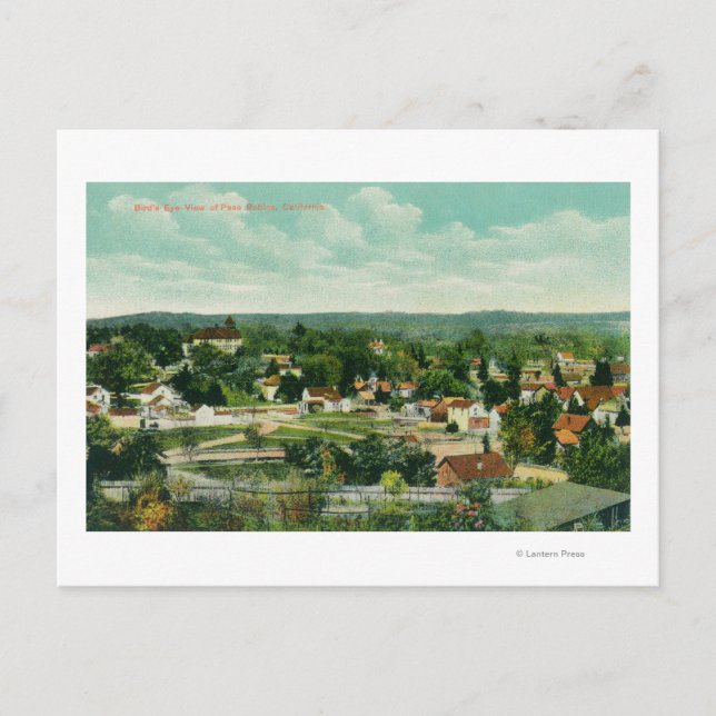 Luftaufnahme der CityPaso Robles, CA Postkarte (Vorderseite)