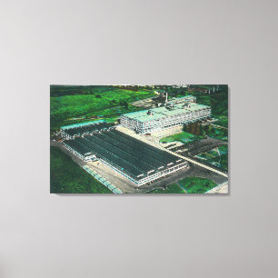 Luftaufnahme der Goodyear-Zeppelin-Fabrikation Leinwanddruck