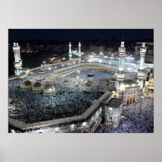 Luftaufnahme der Hajj-Pilger in der Kaaba, Mekka Poster