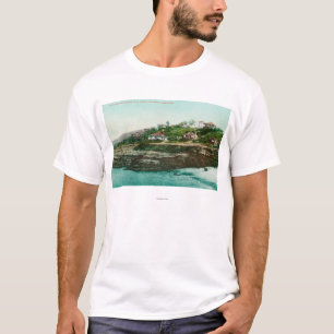 Luftaufnahme der Hütten und des Strandes in La T-Shirt