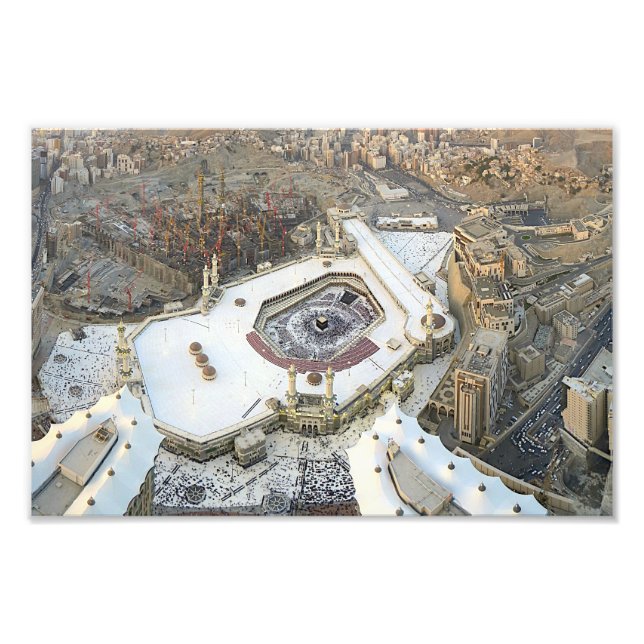 Luftaufnahme der Kaaba, Masjid al-Haram & Mekka Fotodruck (Vorne)