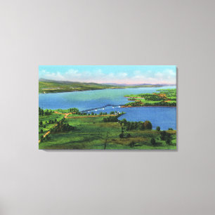 Luftaufnahme der neuen Brücke NY und VT Leinwanddruck