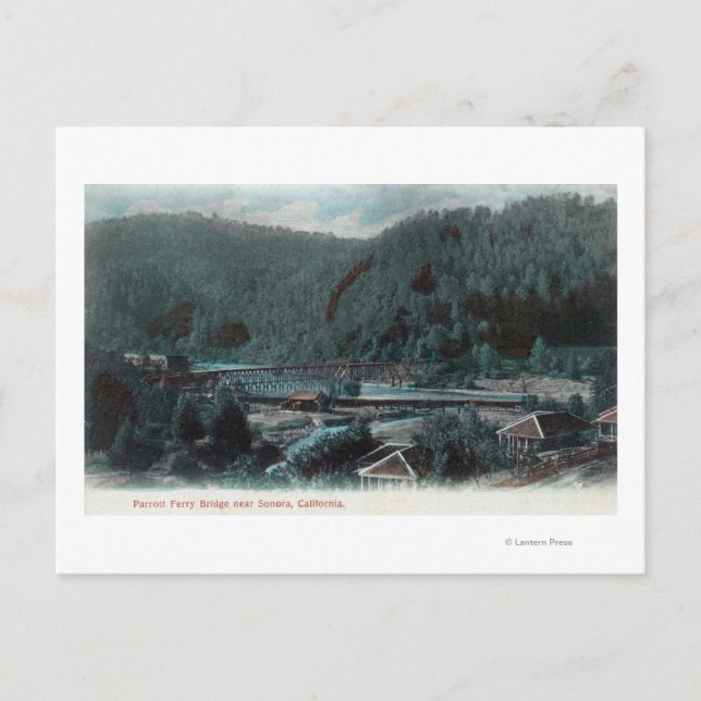 Luftaufnahme der Parrott Ferry BridgeSonora, CA Postkarte (Vorderseite)