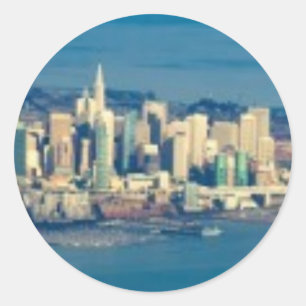 Luftaufnahme der San Francisco Bay Runder Aufkleber