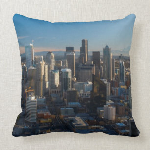 Luftaufnahme der Seattle-Stadt-Skyline Kissen