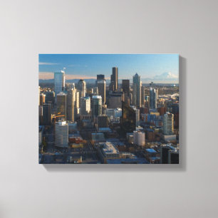 Luftaufnahme der Seattle-Stadt-Skyline Leinwanddruck