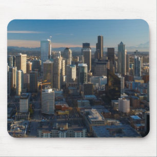Luftaufnahme der Seattle-Stadt-Skyline Mousepad