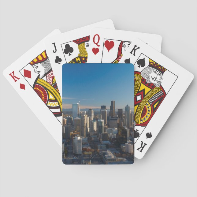 Luftaufnahme der Seattle-Stadt-Skyline Spielkarten (Rückseite)
