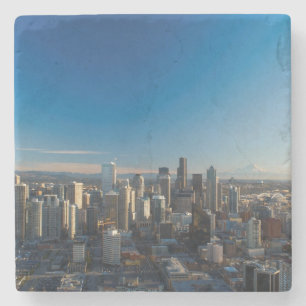 Luftaufnahme der Seattle-Stadt-Skyline Steinuntersetzer