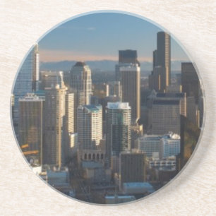 Luftaufnahme der Seattle-Stadt-Skyline Untersetzer
