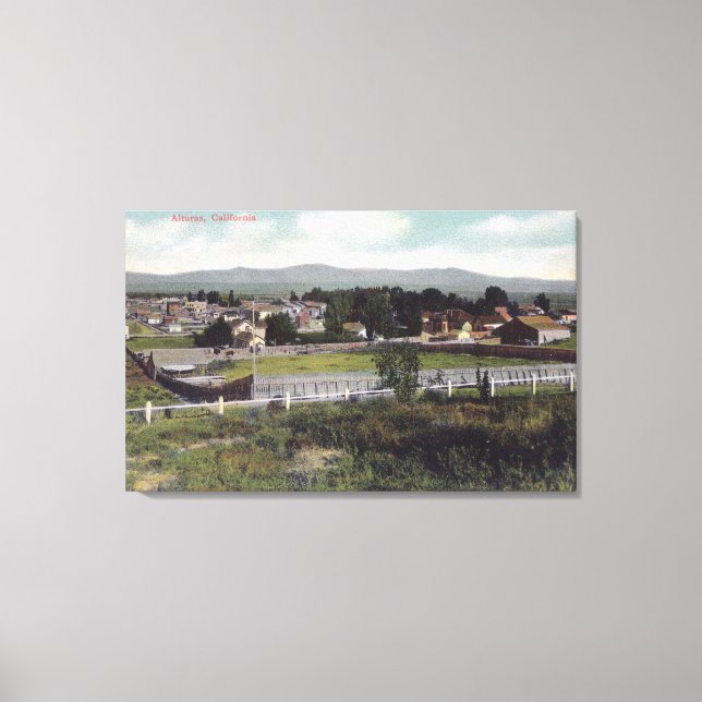 Luftaufnahme der Stadt Alturas, CA Leinwanddruck (Vorderseite)
